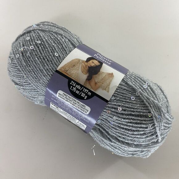 Loops & Threads Payette Paillette Sterling Silver Yarn Skein 216 yds Lot of 2 - Picture 2 of 4